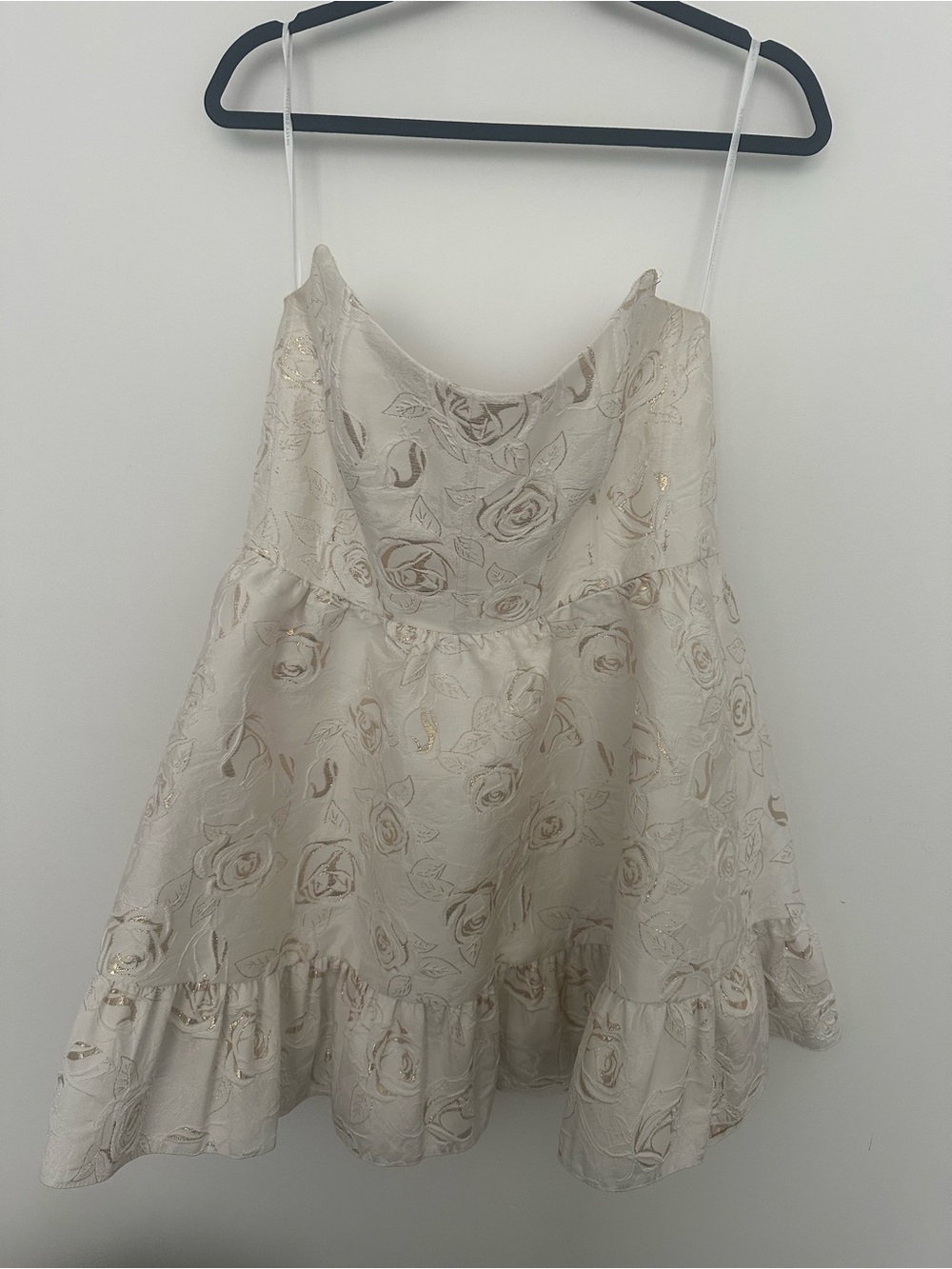 Ivory Floral Metallic Slip Dress